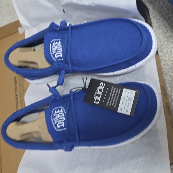 Hey Dude Wally Mebs Sox Go Blue Shoes - Picture 8 of 9